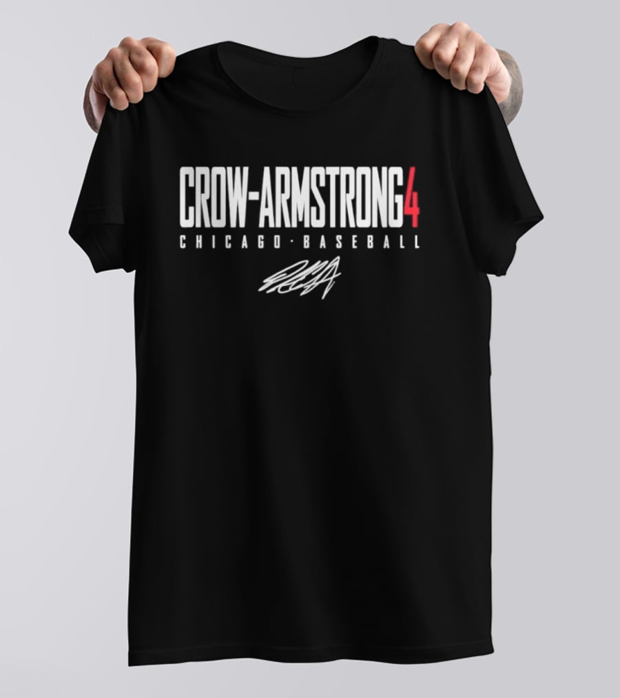 Crow Armstrong 4 Chicago Baseball Signature T-Shirt