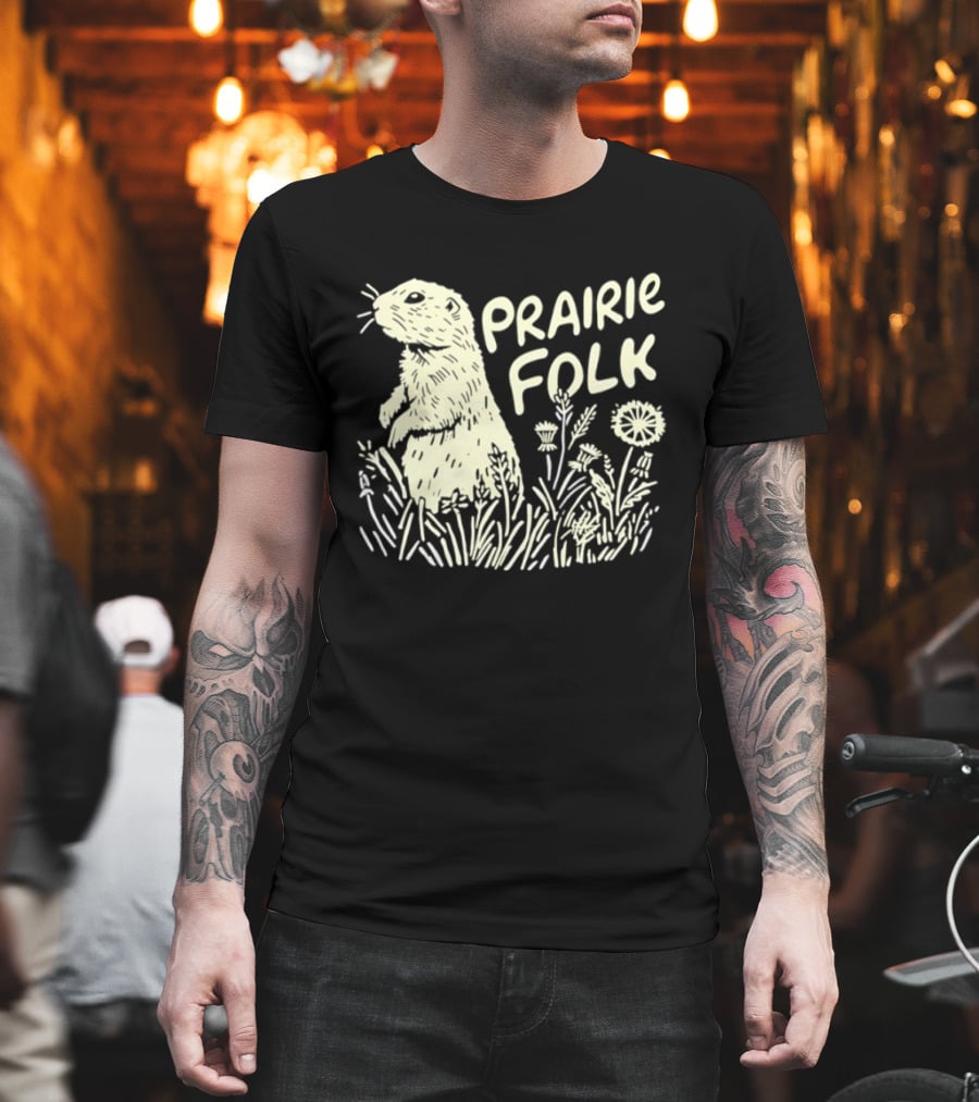 Prairie Folk Groundhog Meadow Wildlife Nature T-Shirt