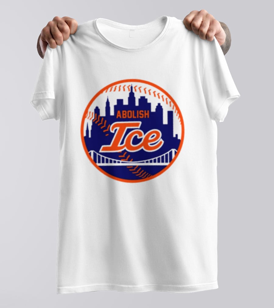 Abolish ICE New York Mets Baseball Fan City Skyline T-Shirt