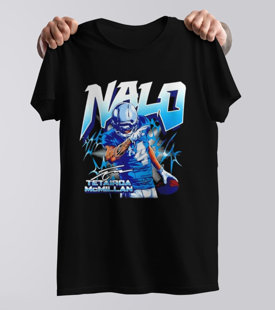 Tetairoa McMillan Nalo Carolina Panthers Football Lightning Player Number 4 T-Shirt