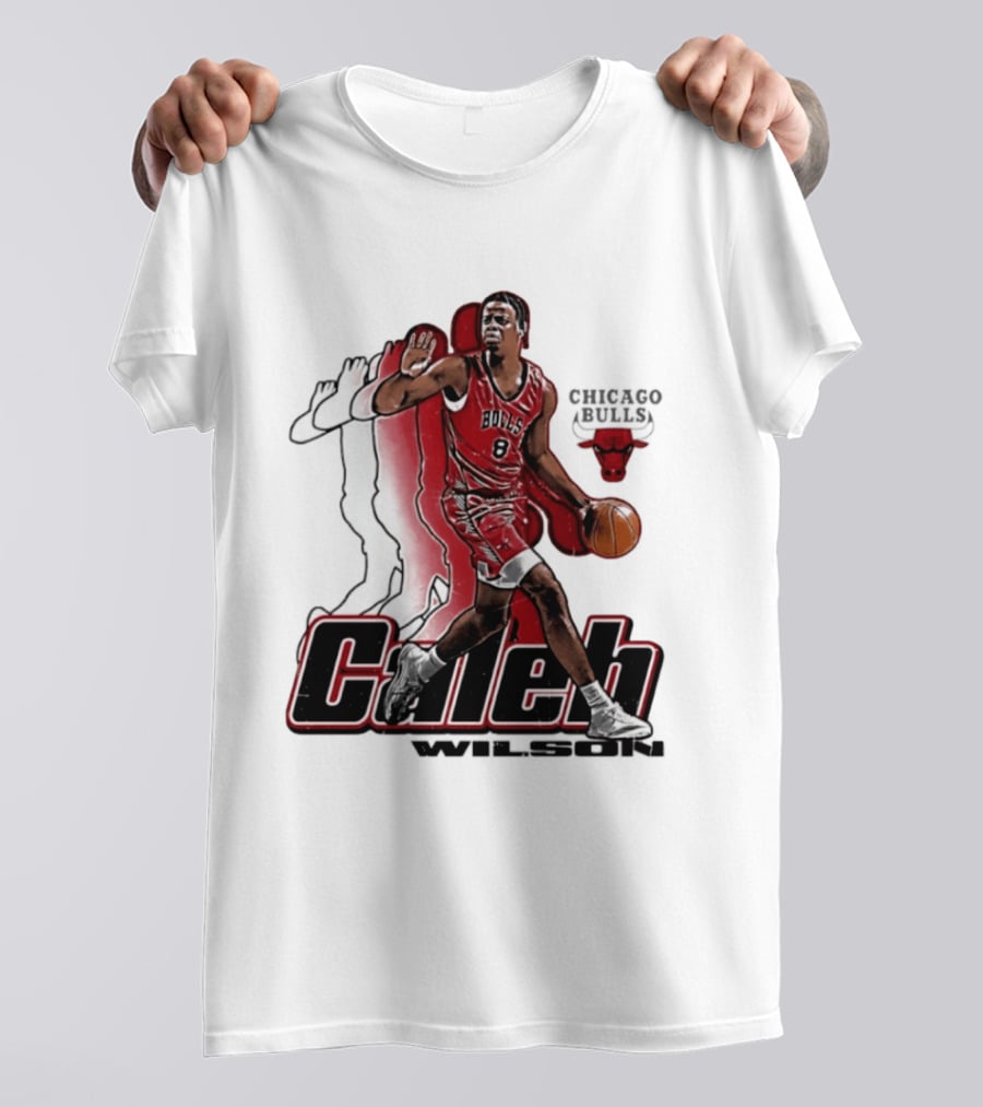 Caleb Wilson 8 Chicago Bulls Basketball Pose T-Shirt