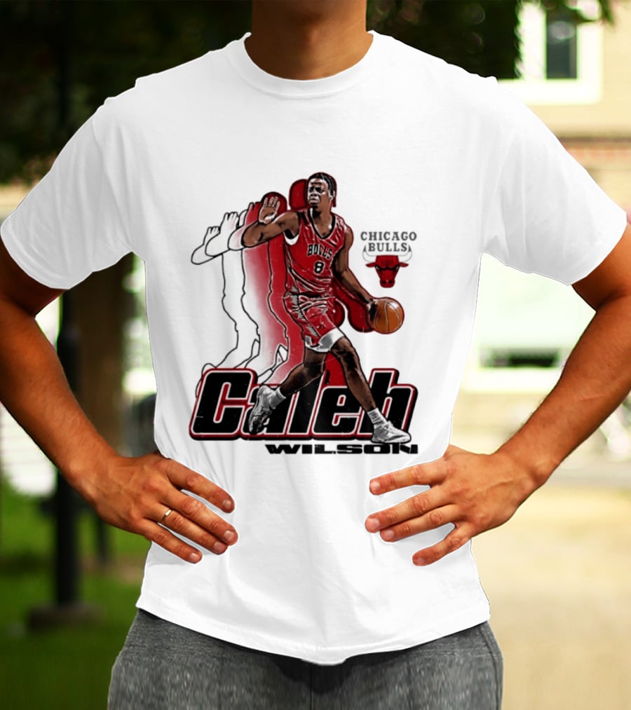 Caleb Wilson 8 Chicago Bulls Basketball Pose T-Shirt