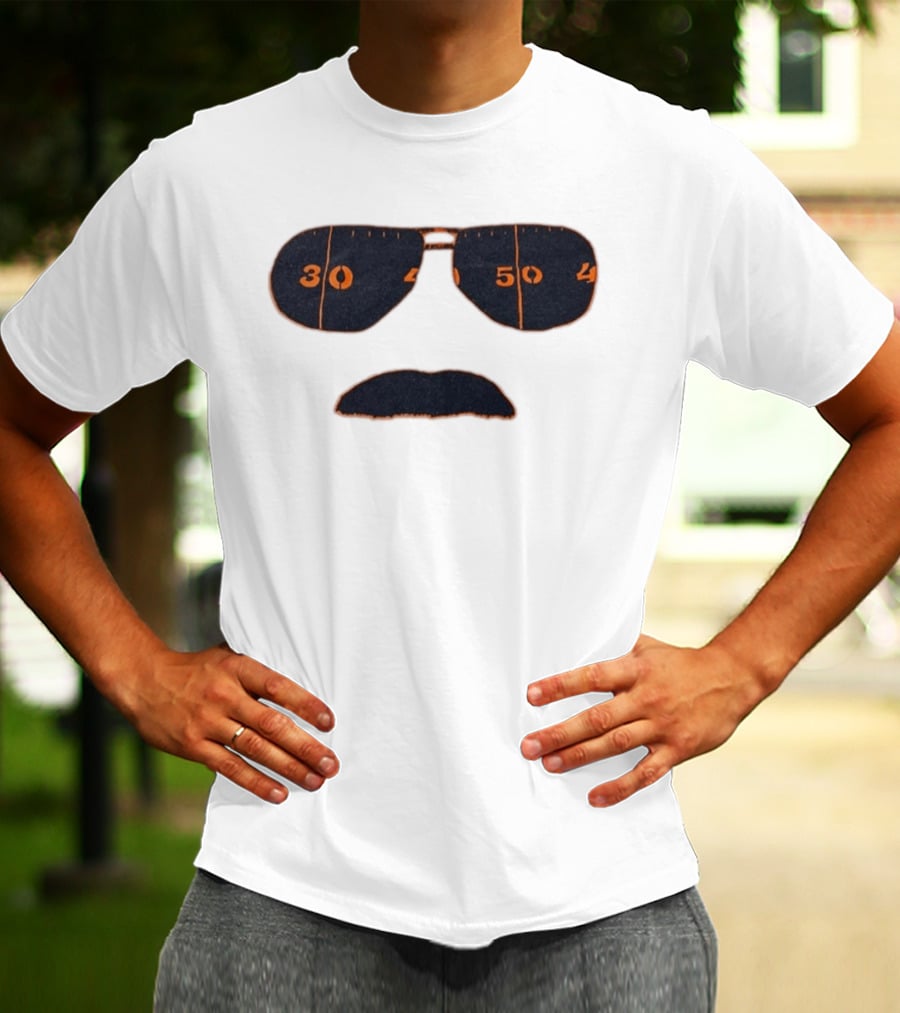 Chicago Bears Mike Ditka Sunglasses Mustache 30 40 50 T-Shirt