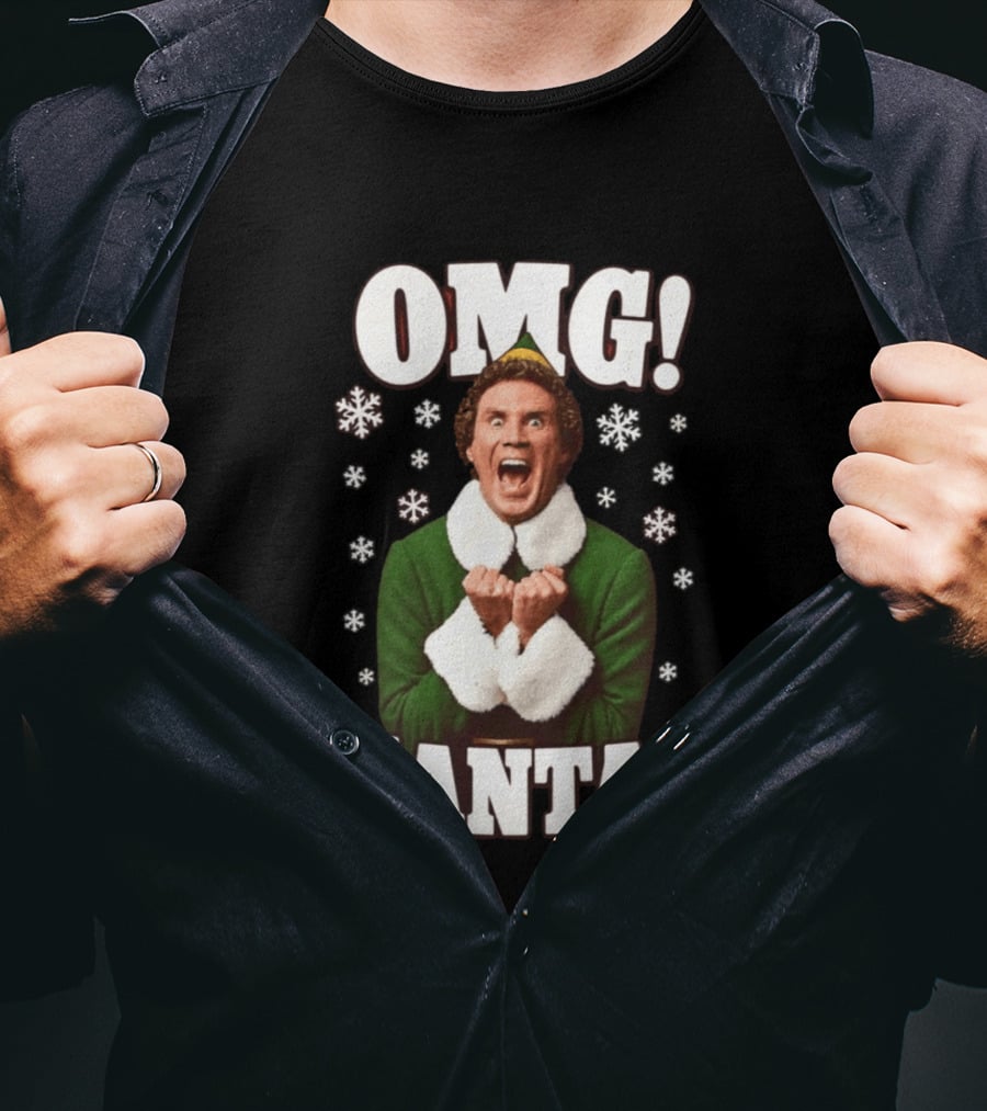 OMG Santa Will Ferrell Christmas Elf Snowflakes T-Shirt