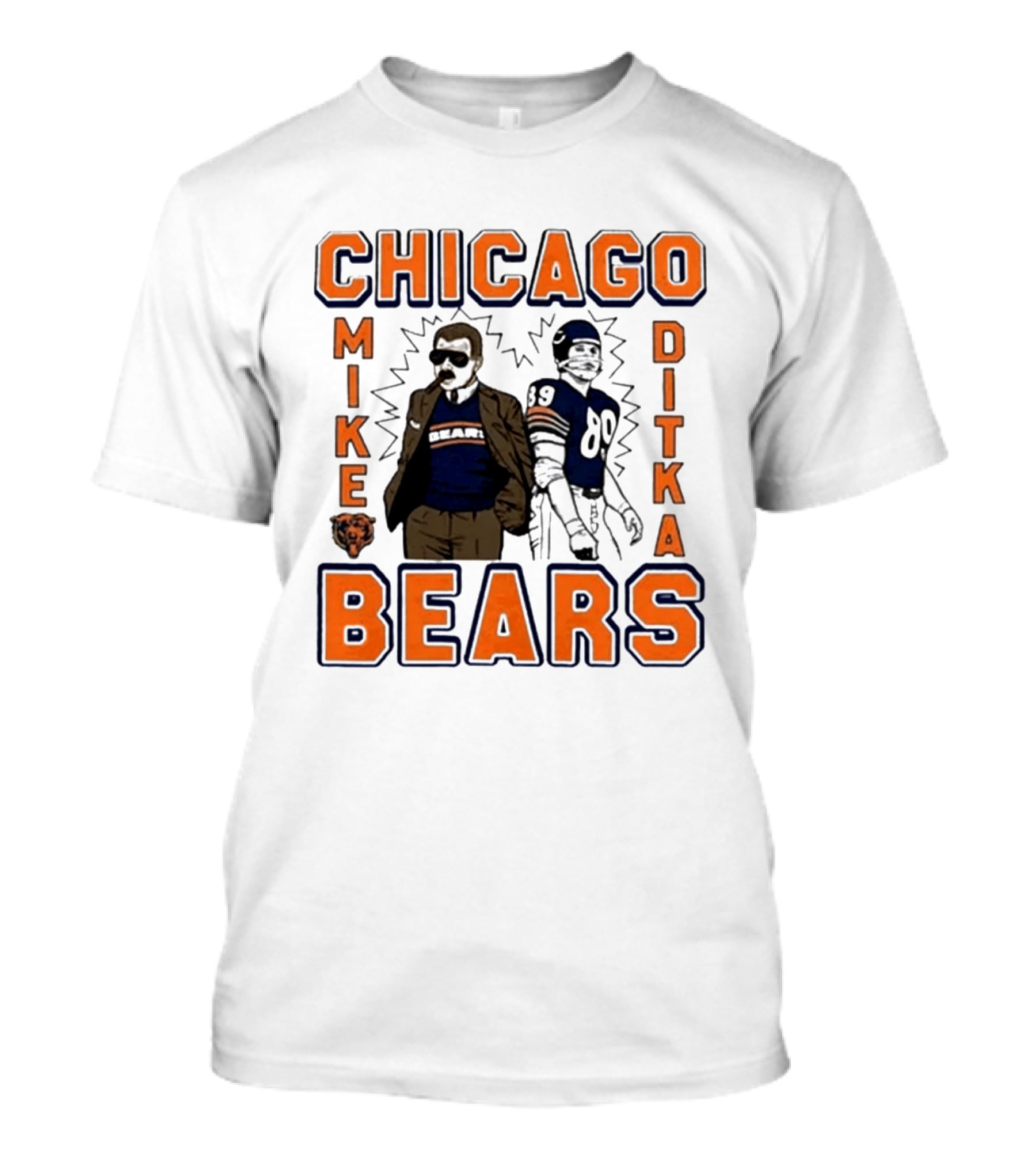 Mike Ditka Chicago Bears Vintage Homage Ash Grey T-Shirt