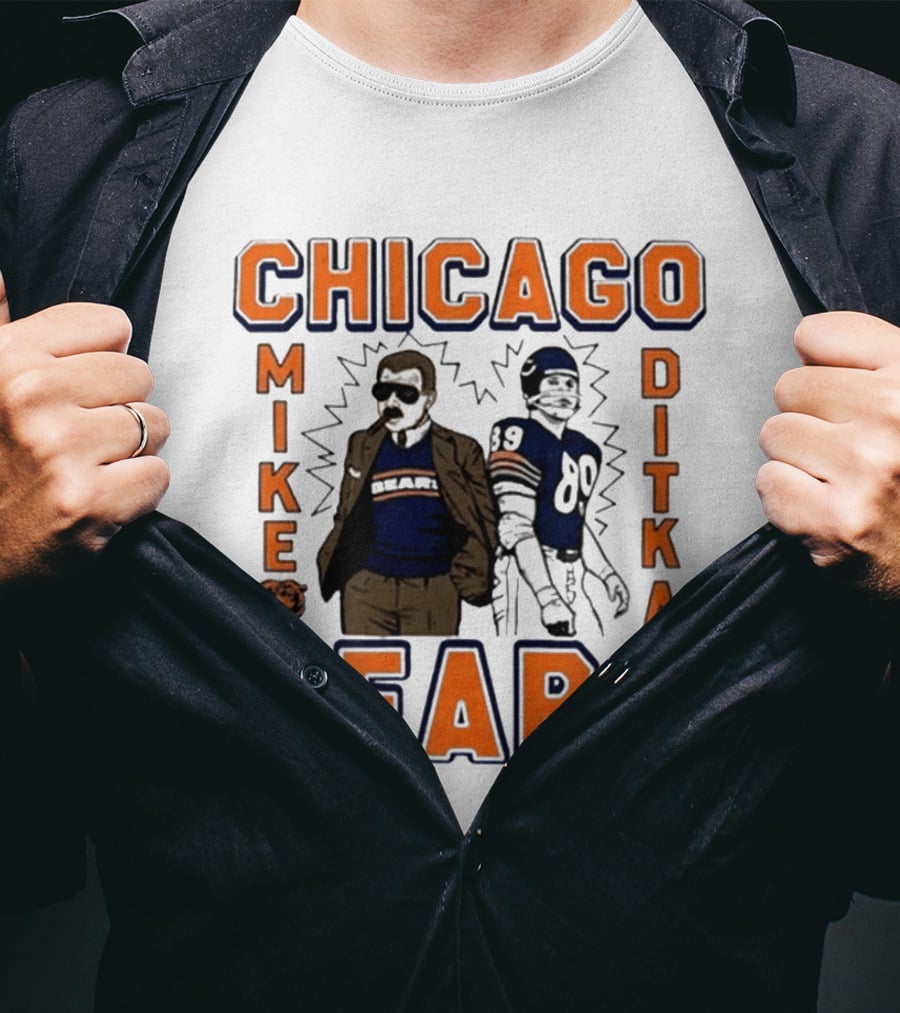 Mike Ditka Chicago Bears Vintage Homage Ash Grey T-Shirt