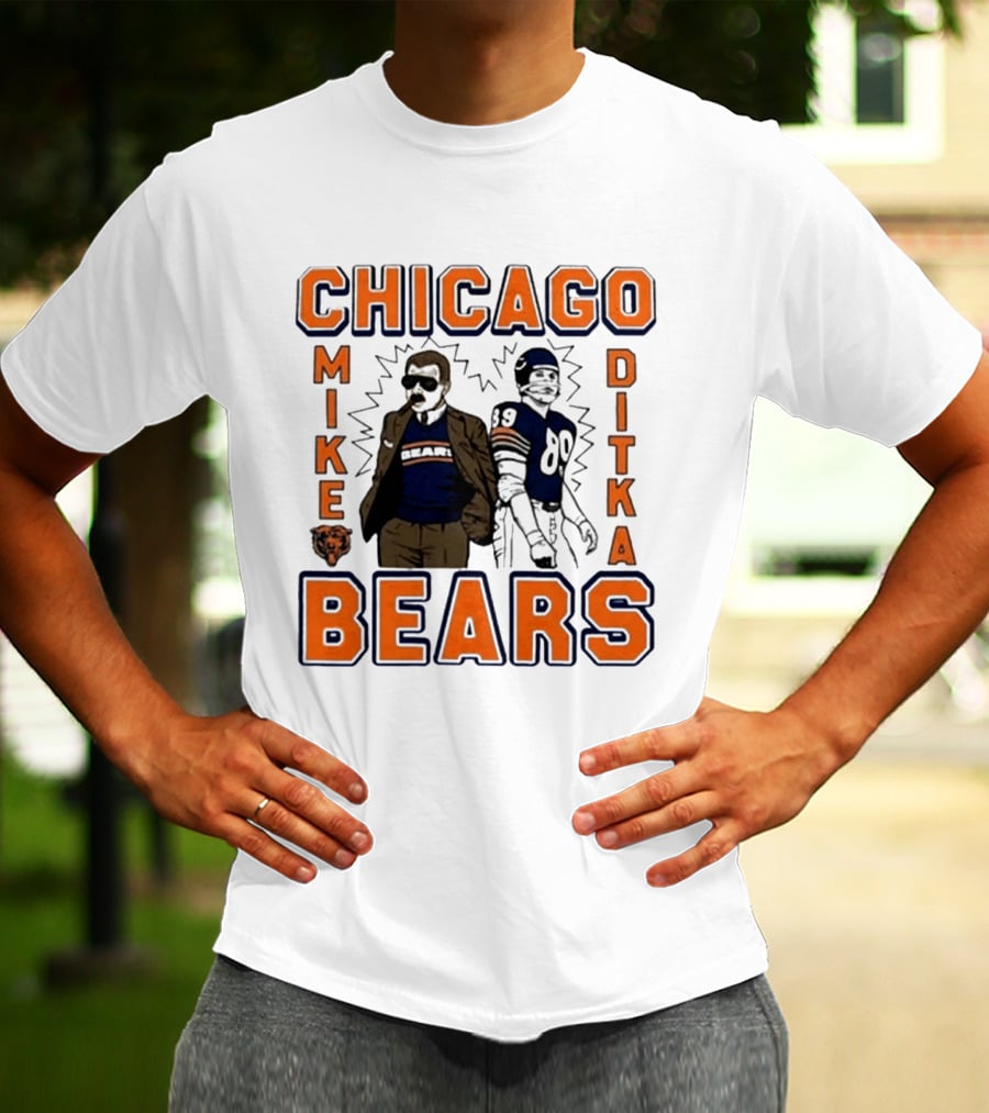 Mike Ditka Chicago Bears Vintage Homage Ash Grey T-Shirt
