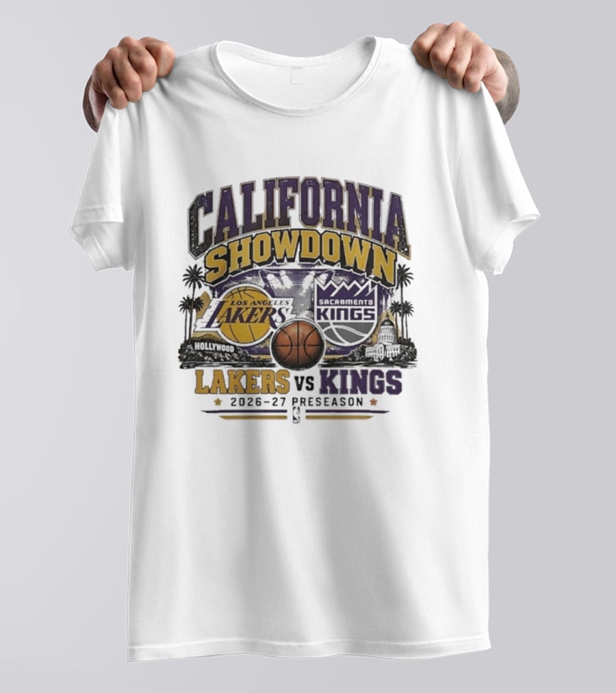 California Showdown Los Angeles Lakers Vs Sacramento Kings 2026 27 Preseason T-Shirt