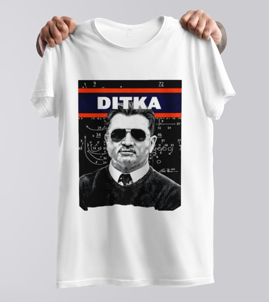 DITKA Da Coach Chicago Bears Legend Mike Ditka Playbook T-Shirt