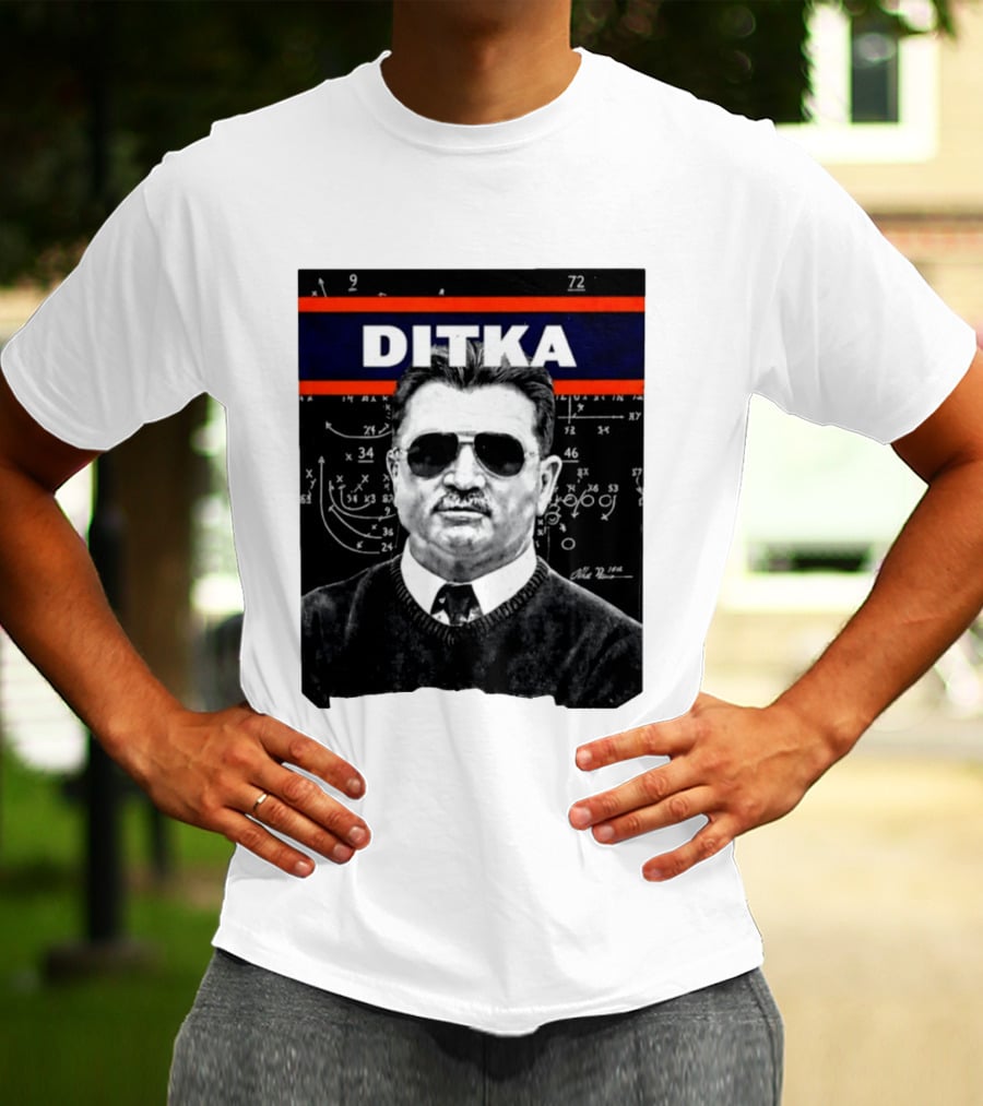 DITKA Da Coach Chicago Bears Legend Mike Ditka Playbook T-Shirt