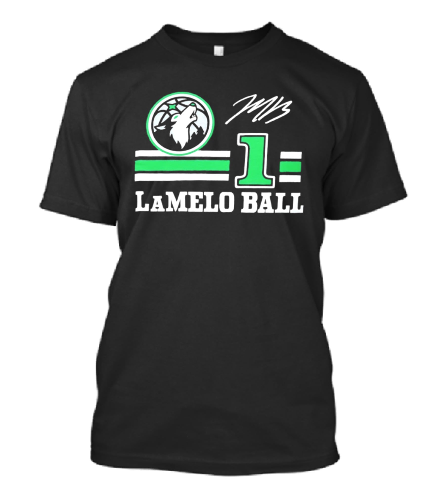 LaMelo Ball 1 Timberwolves Logo MB Signature NBA Basketball T-Shirt