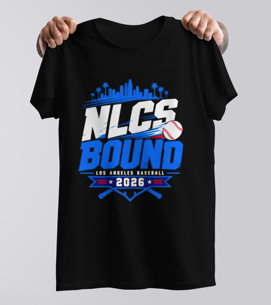 NLCS Bound Los Angeles Baseball 2026 Skyline Postseason T-Shirt