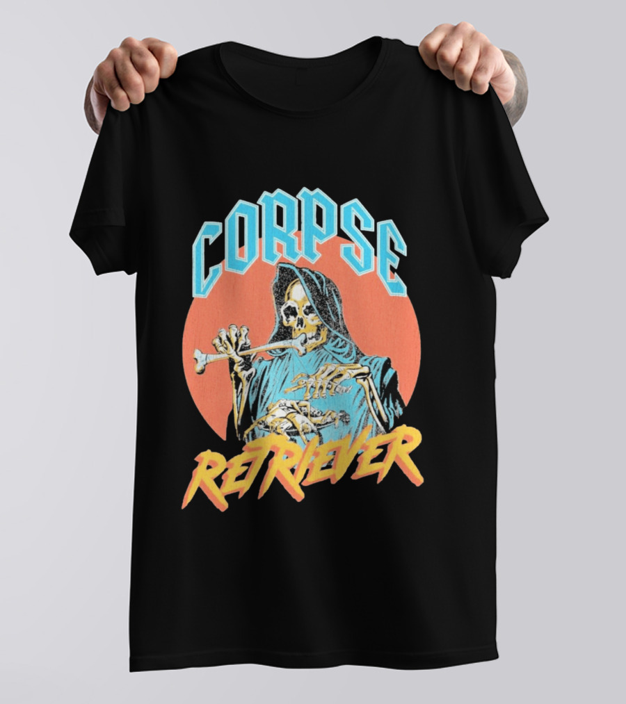 Corpse Retriever Skeleton With Hood And Bone T-Shirt
