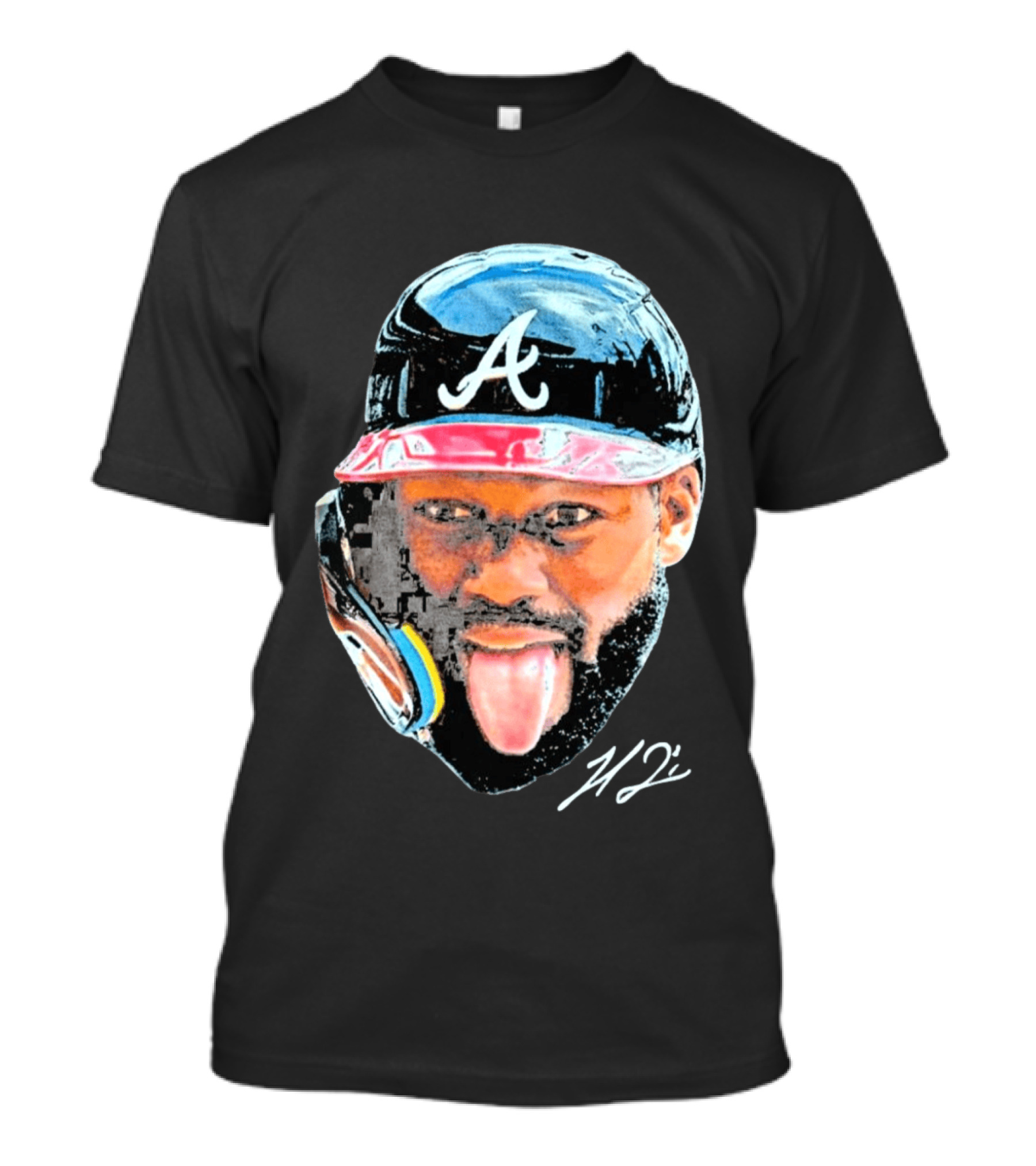 Michael Harris II Atlanta Braves Big Head Icon Signature T-Shirt