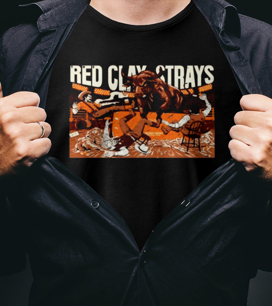 Red Clay Strays Concert Fort Worth Texas October 7 2026 Rodeo Bull Arena T-Shirt