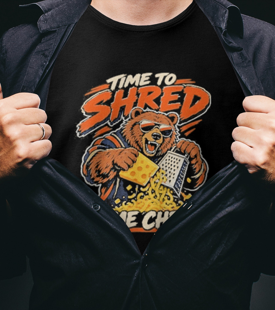 Time To Shred Some Cheese Bear Grating Cheese T-Shirt