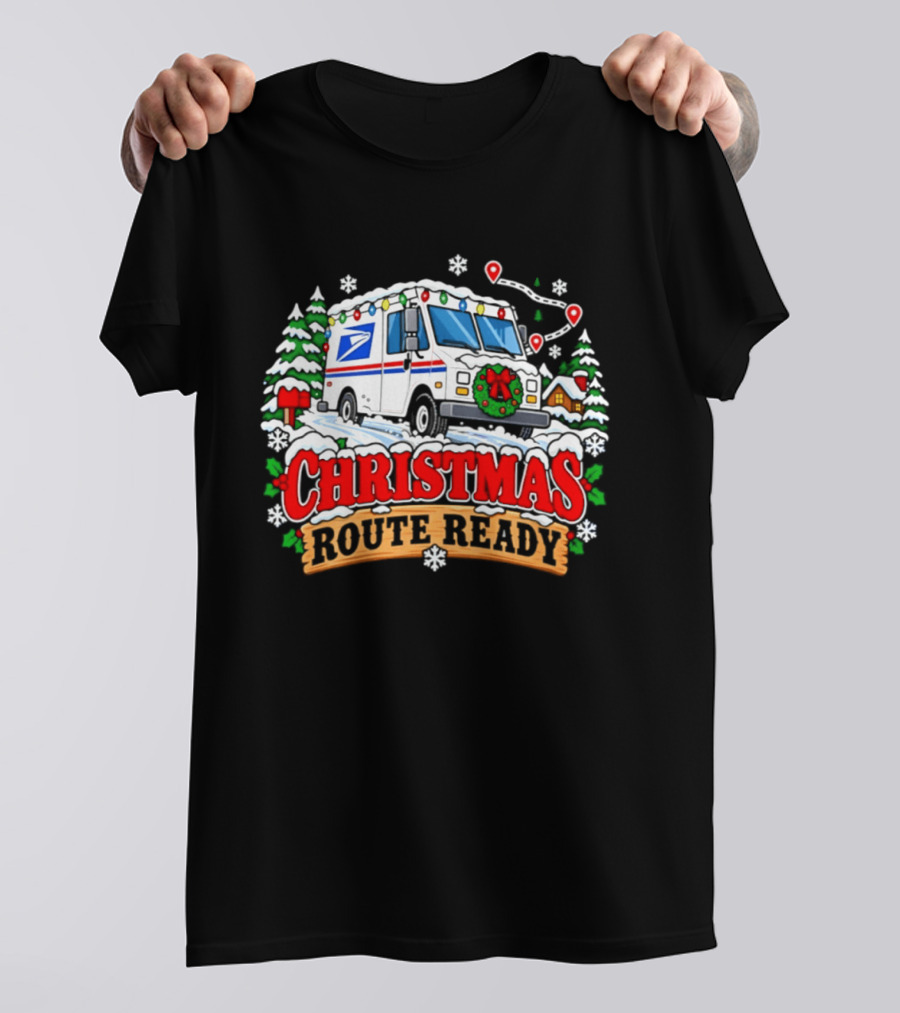 USPS Christmas Route Ready 2026 Delivery Truck Holiday Season T-Shirt