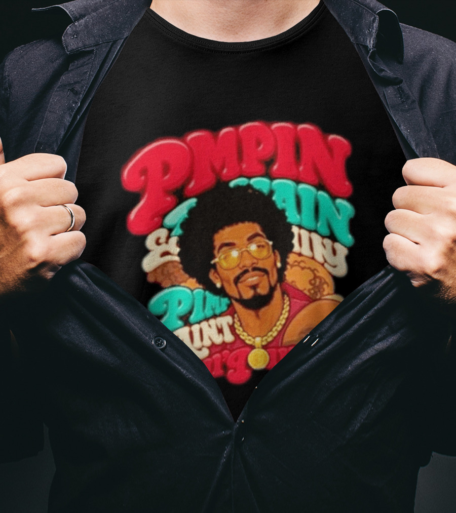 Pimpin' Ain't Easy Old School Flavor With Fur Coat T-Shirt