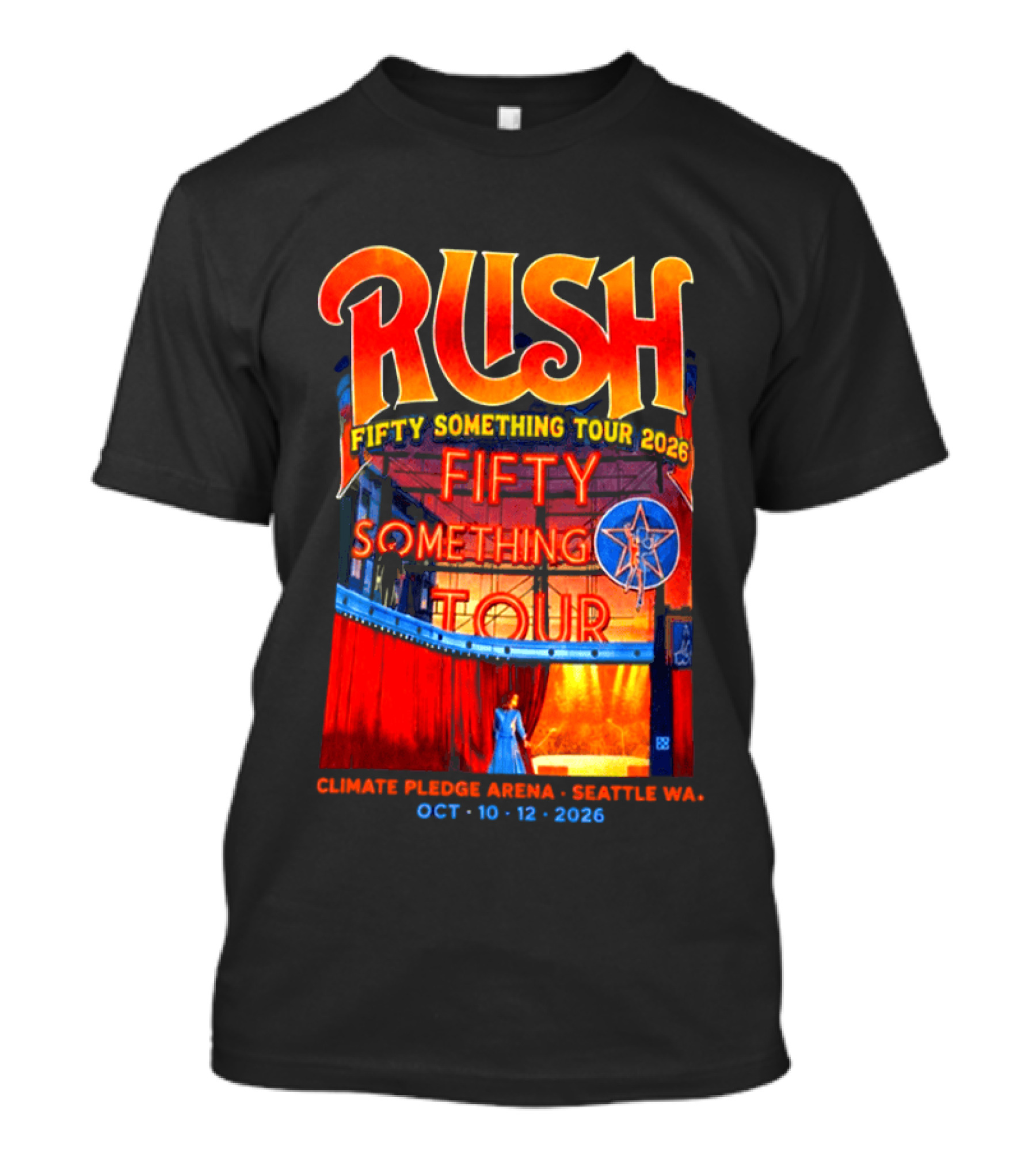 Rush Fifty Something Tour 2026 Climate Pledge Arena Seattle October 10 12 2026 T-Shirt