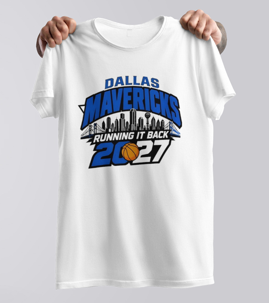Dallas Mavericks Running It Back 2027 Skyline NBA Basketball T-Shirt