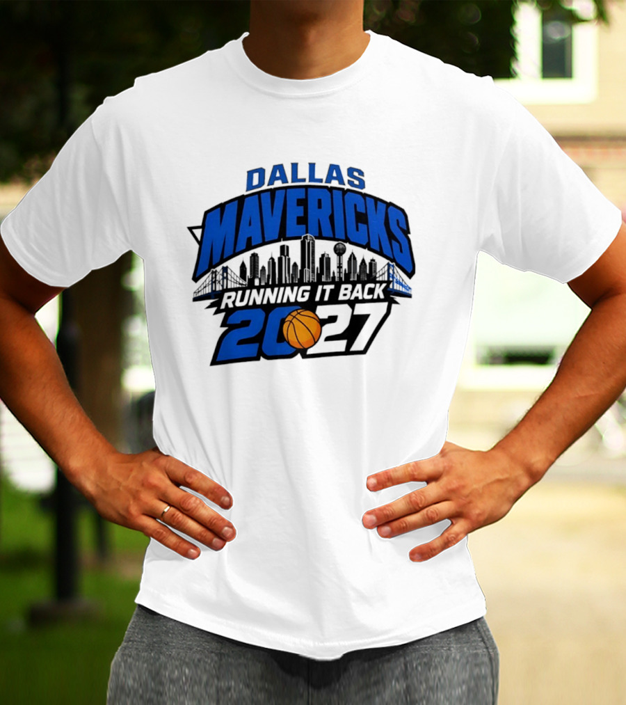 Dallas Mavericks Running It Back 2027 Skyline NBA Basketball T-Shirt