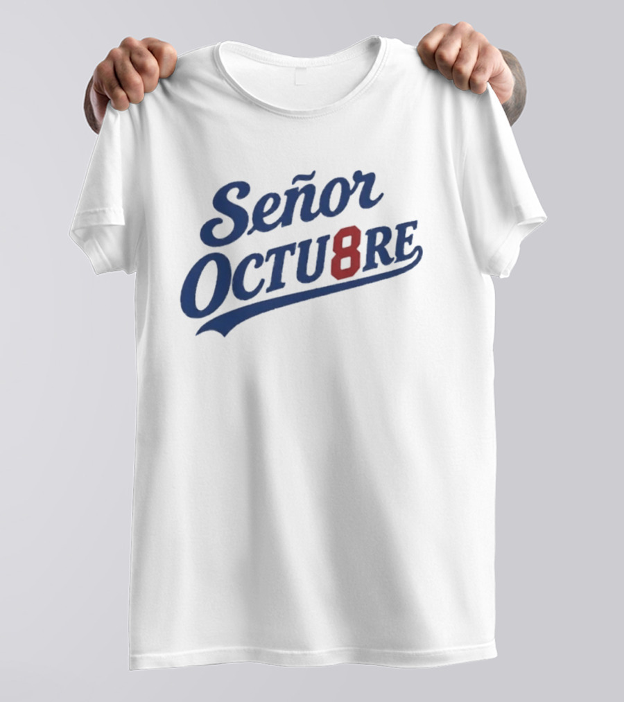 Señor Octubre 8 Los Angeles Dodgers Blue And Red Script T-Shirt