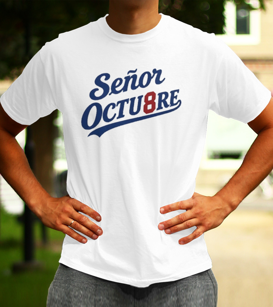 Señor Octubre 8 Los Angeles Dodgers Blue And Red Script T-Shirt