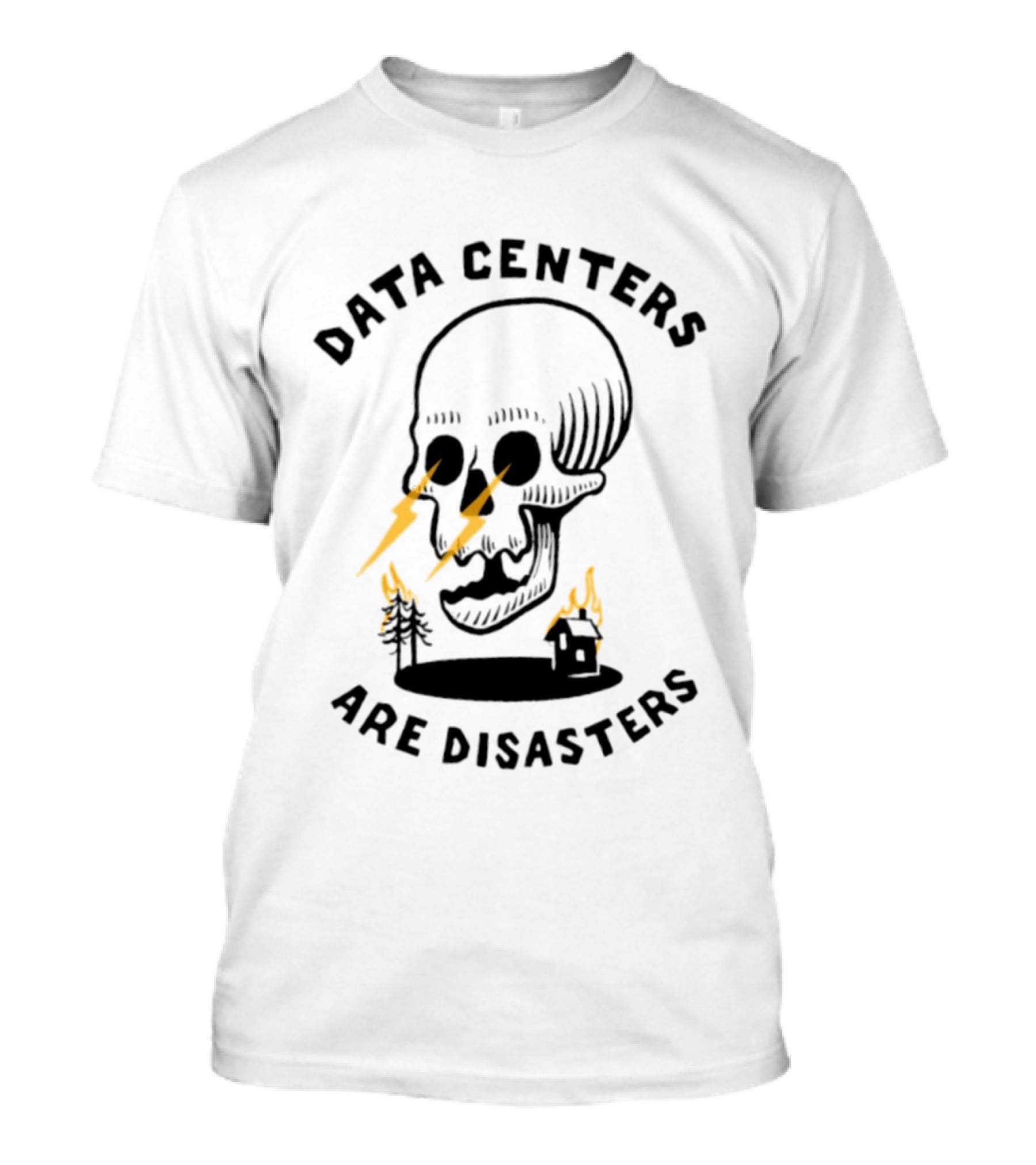 Data Centers Are Disasters Skull Environmental Impact T-Shirt