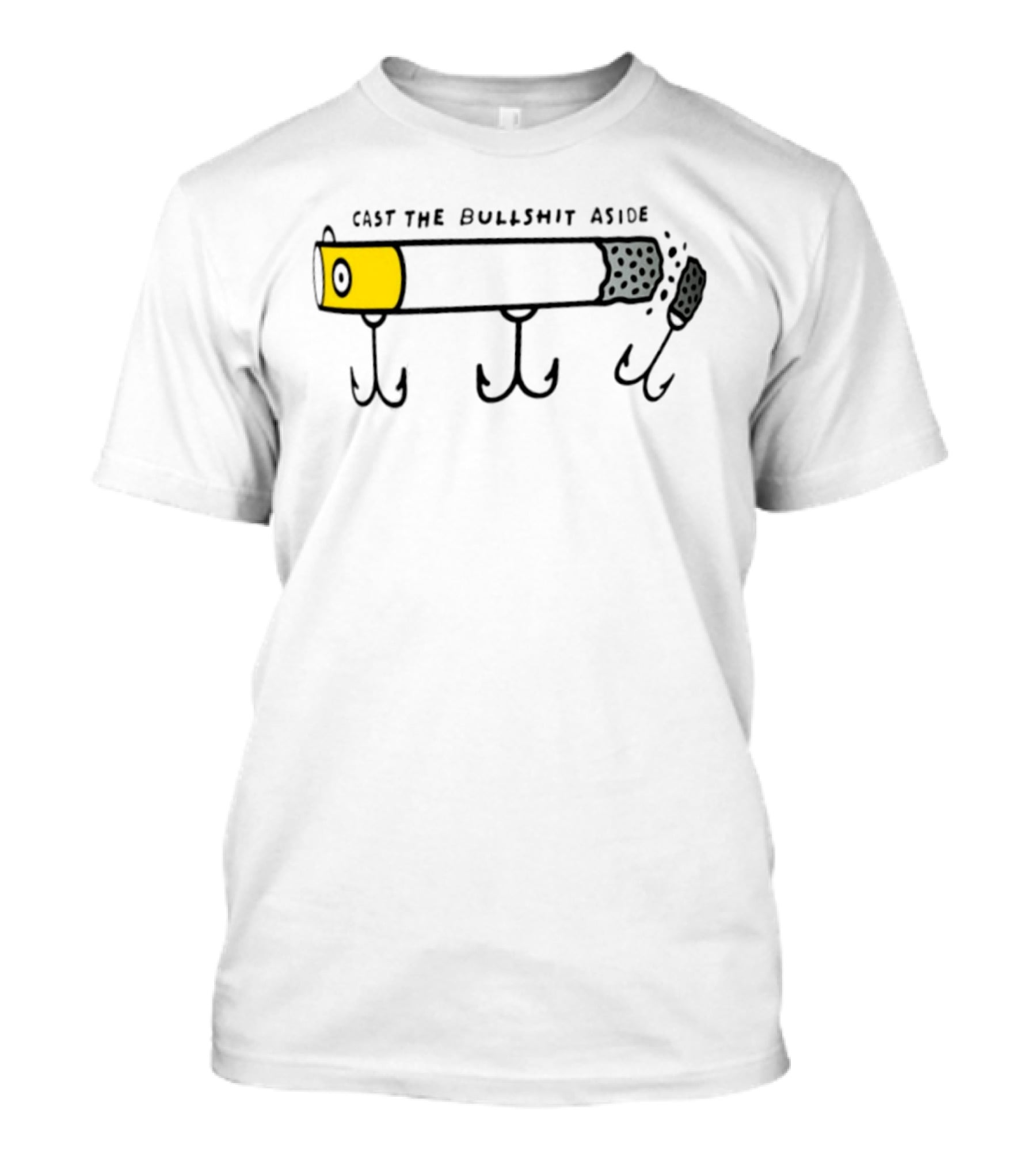 Cast The Bullshit Aside Smoking Fishing Hook T-Shirt