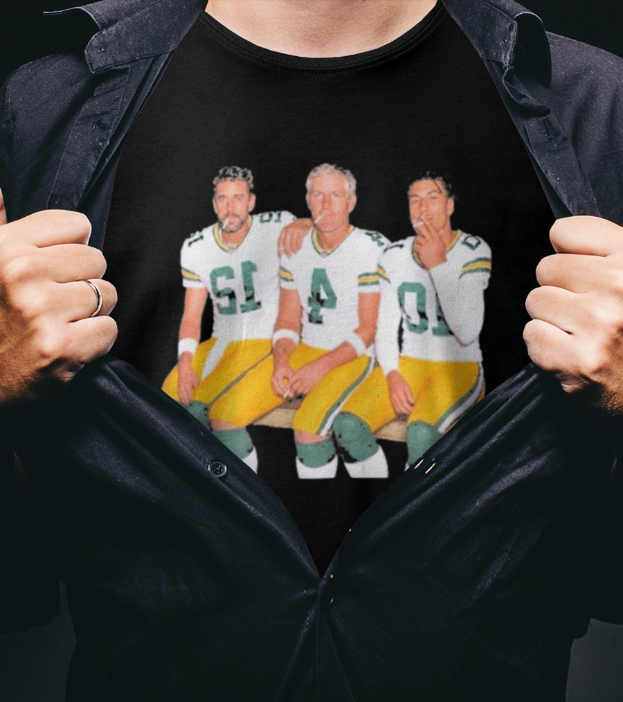 Bart Starr Brett Favre Aaron Rodgers Green Bay Packers Legends Football Signatures T-Shirt