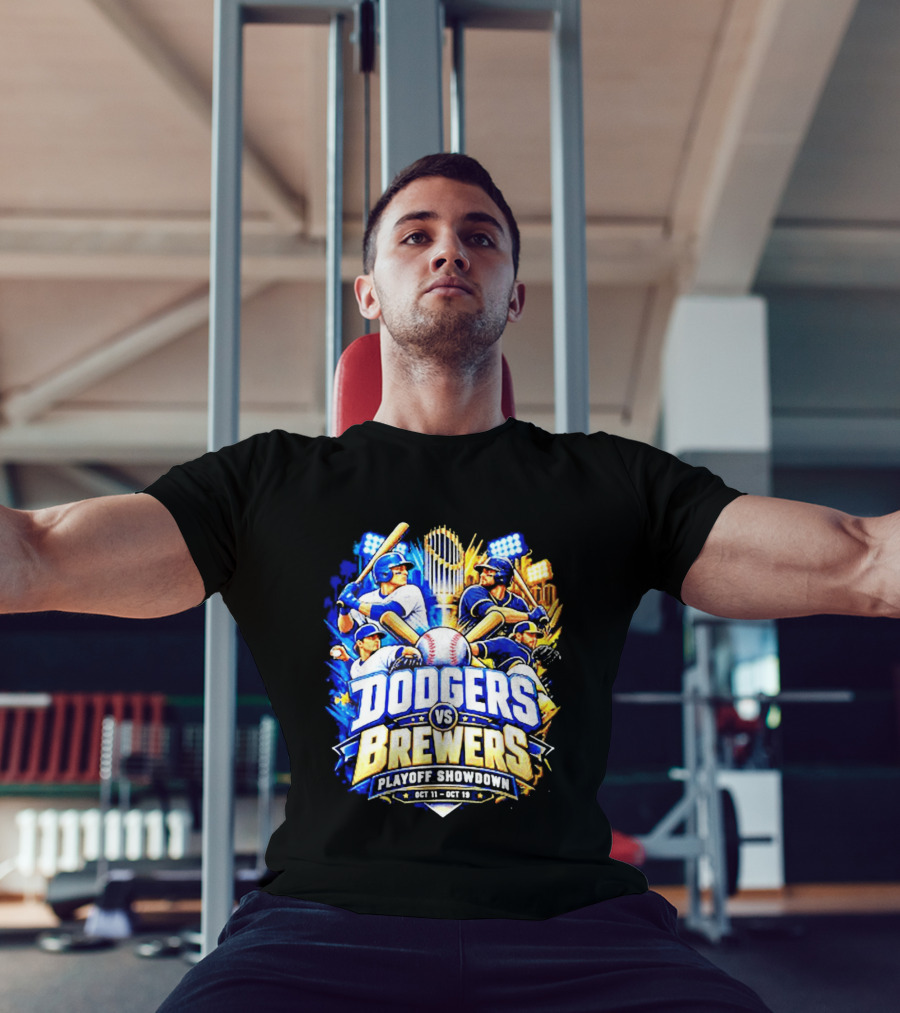 Dodgers Vs Brewers Playoff Showdown Oct 11 19 2026 T-Shirt