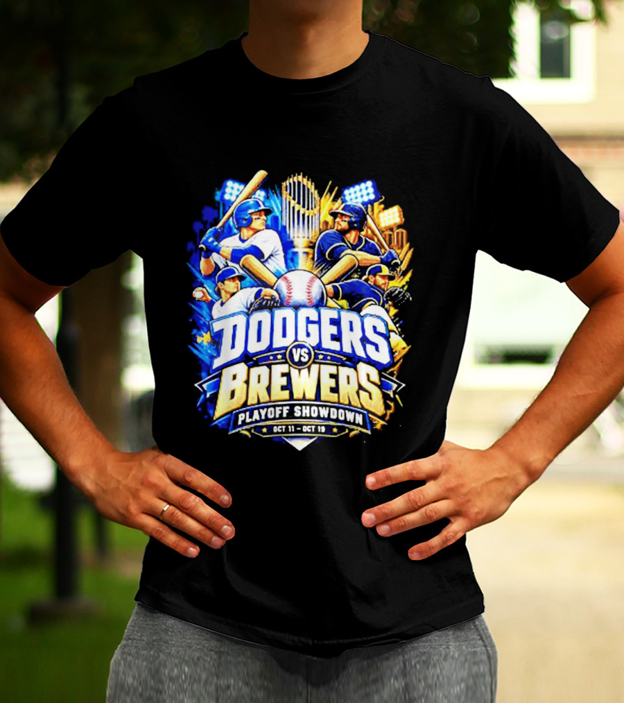 Dodgers Vs Brewers Playoff Showdown Oct 11 19 2026 T-Shirt
