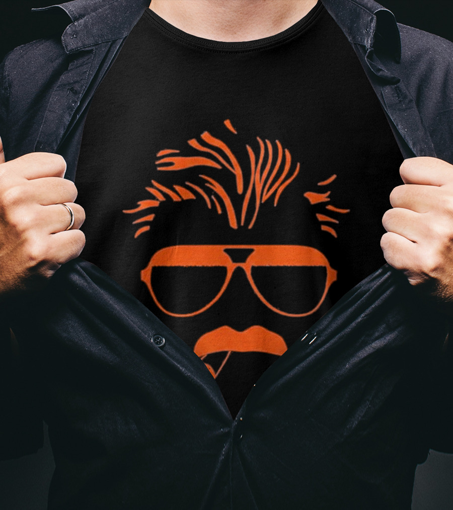 Coach Mike Ditka Iconic Hair Mustache Glasses And Cigar T-Shirt