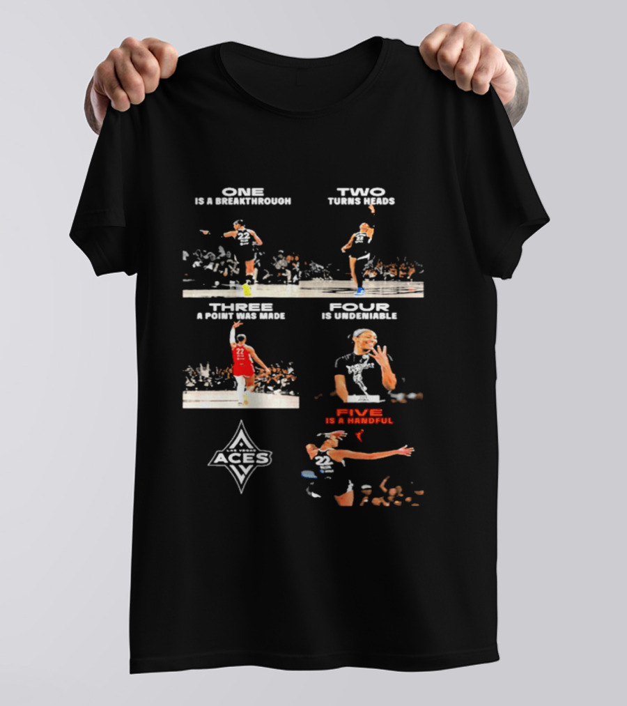 Congrats A'Ja Wilson One Is A Milestone Two Times MVP Three A Point Five Is A Handful Aces T-Shirt