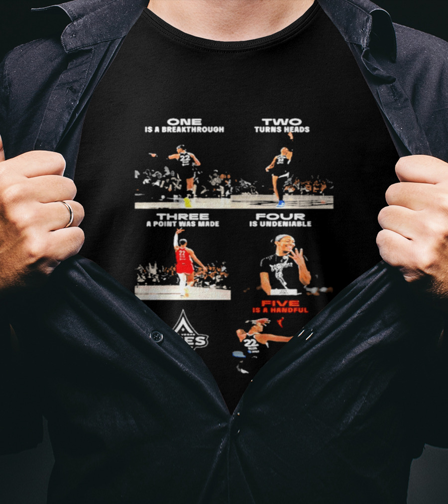 Congrats A'Ja Wilson One Is A Milestone Two Times MVP Three A Point Five Is A Handful Aces T-Shirt