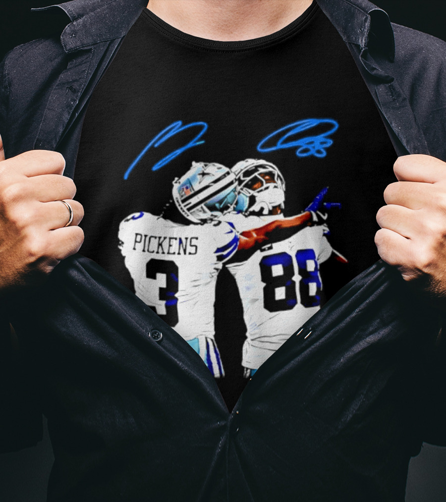 George Pickens CeeDee Lamb Dallas Cowboys Signatures T-Shirt