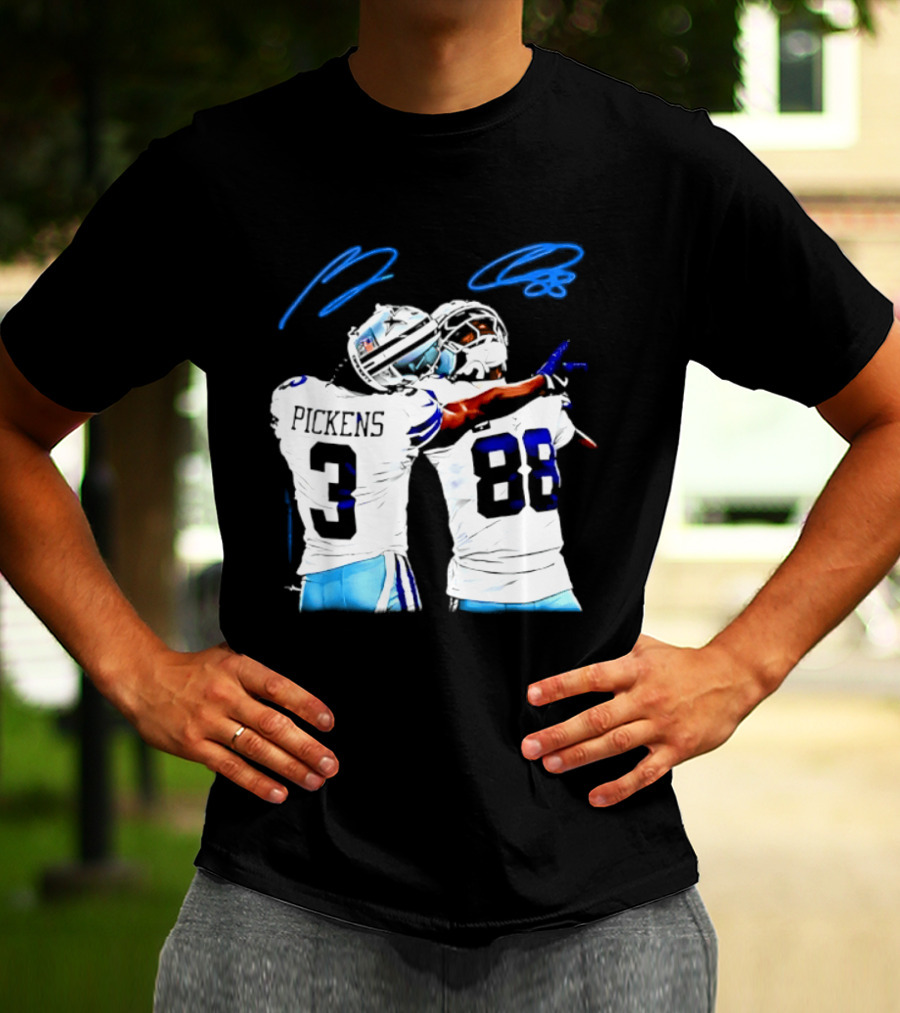 George Pickens CeeDee Lamb Dallas Cowboys Signatures T-Shirt