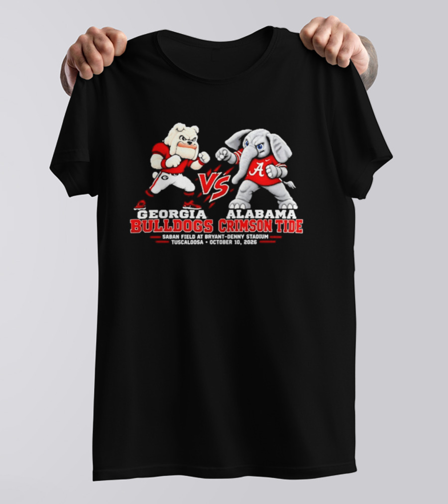 Georgia Bulldogs Alabama Crimson Tide NCAA Football October 13 2026 T-Shirt