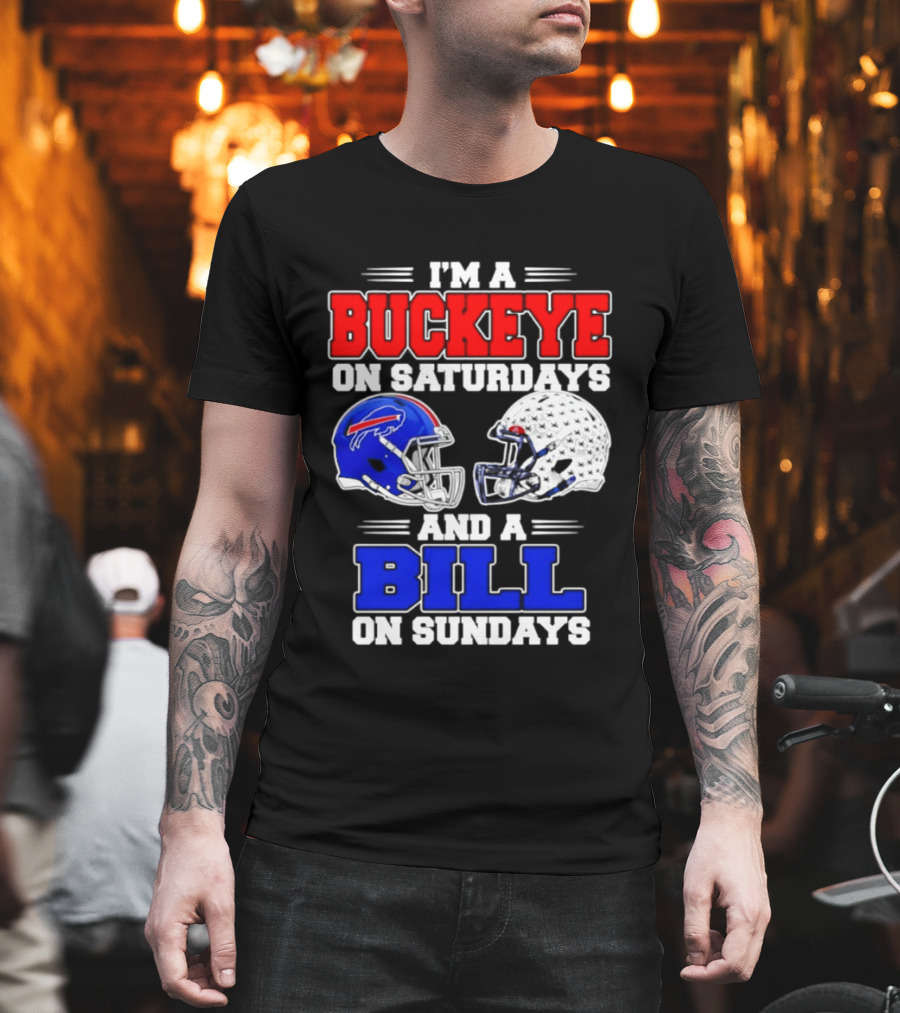 Ohio State Buckeyes Saturdays Buffalo Bills Sundays Fan 2026 T-Shirt