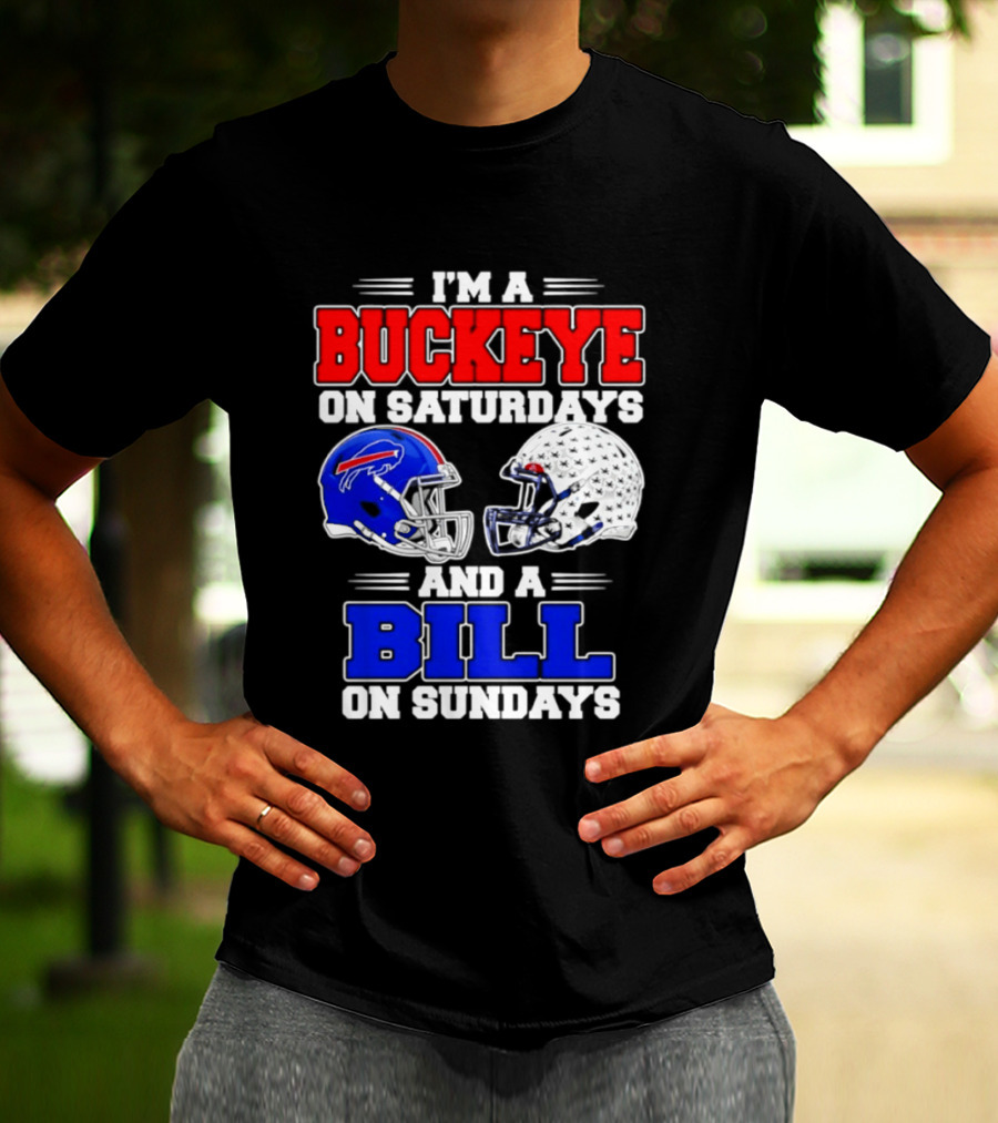 Ohio State Buckeyes Saturdays Buffalo Bills Sundays Fan 2026 T-Shirt