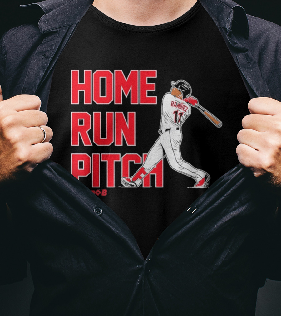 Ramirez 11 Home Run Pitch Swing Baseball T-Shirt