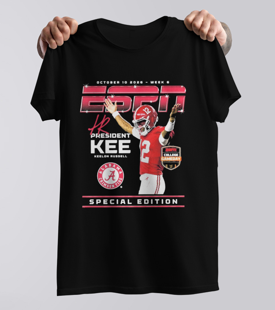 October 10 2026 Week 6 ESPN Alabama Crimson Tide Keelon Russell Special Edition T-Shirt