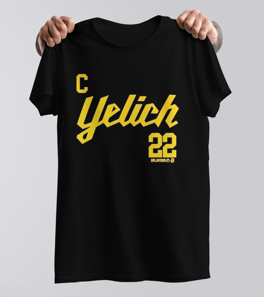 Yelich 22 Captain Players Milwaukee Brewers Baseball MLB T-Shirt