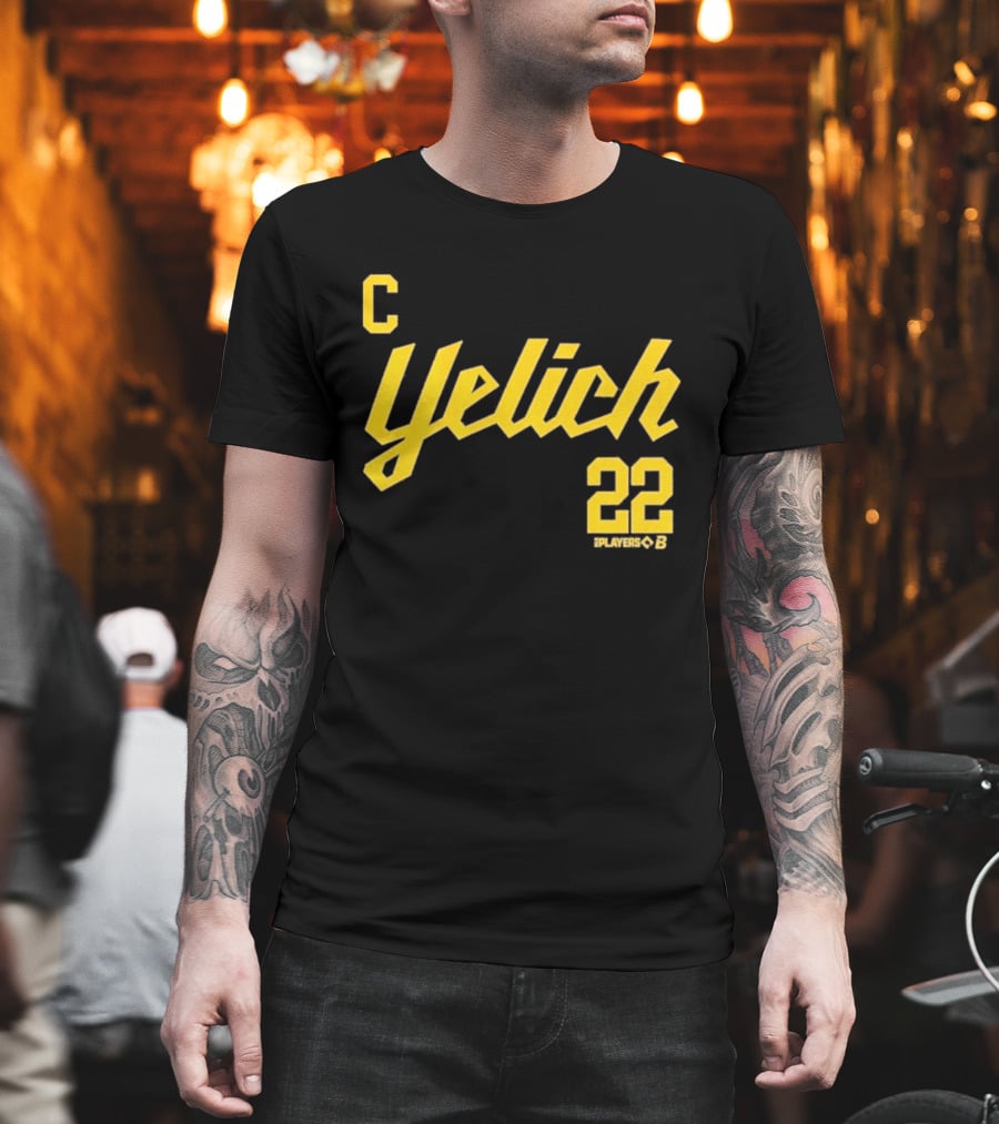Yelich 22 Captain Players Milwaukee Brewers Baseball MLB T-Shirt