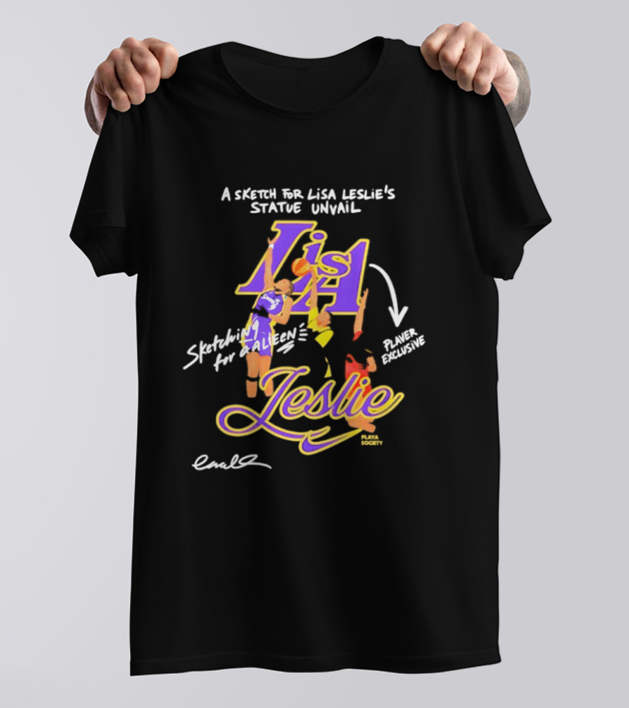 Lisa Leslie Los Angeles Sparks Sketching For Statue Unveiling T-Shirt