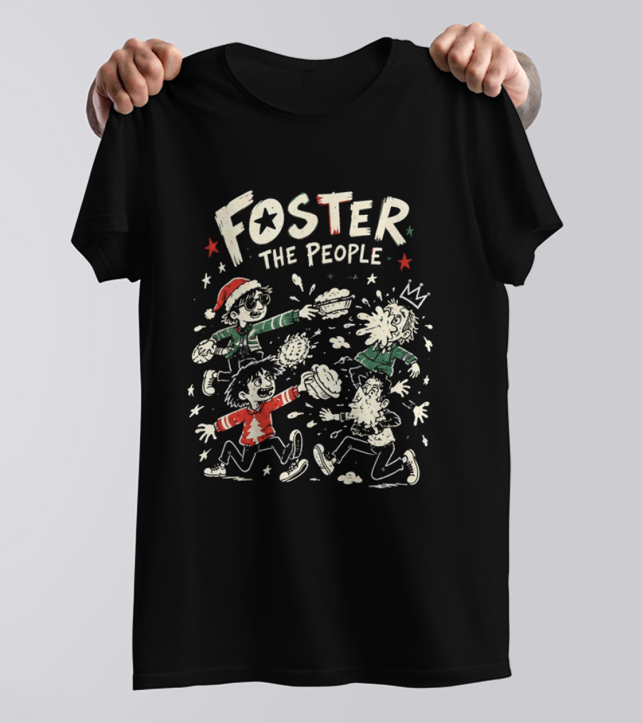 Foster The People Holiday Pie Fight Christmas Music Lovers T-Shirt