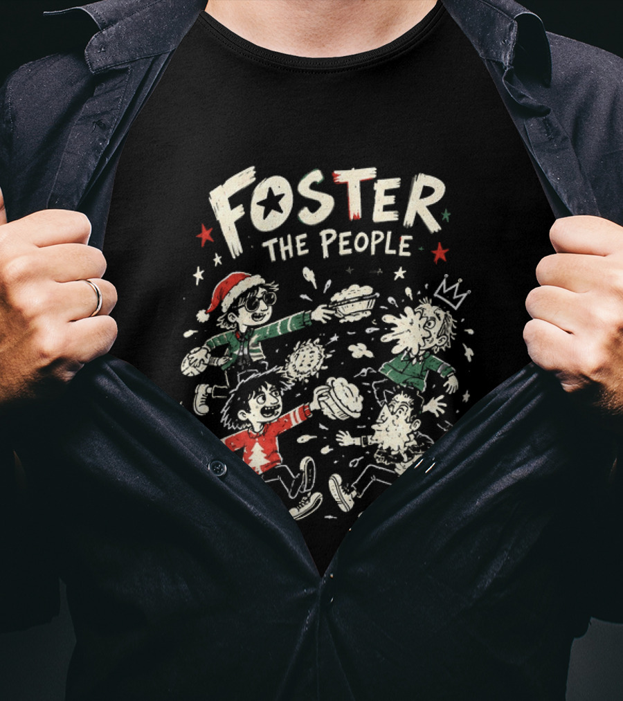 Foster The People Holiday Pie Fight Christmas Music Lovers T-Shirt
