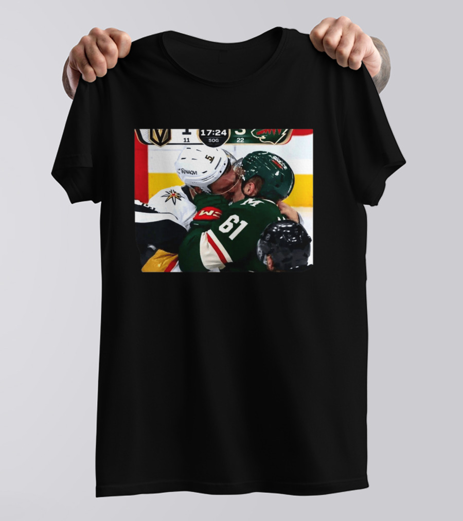 Lorenz And Lauzon Kissing Fight Vegas Golden Knights Minnesota Wild NHL Hockey T-Shirt