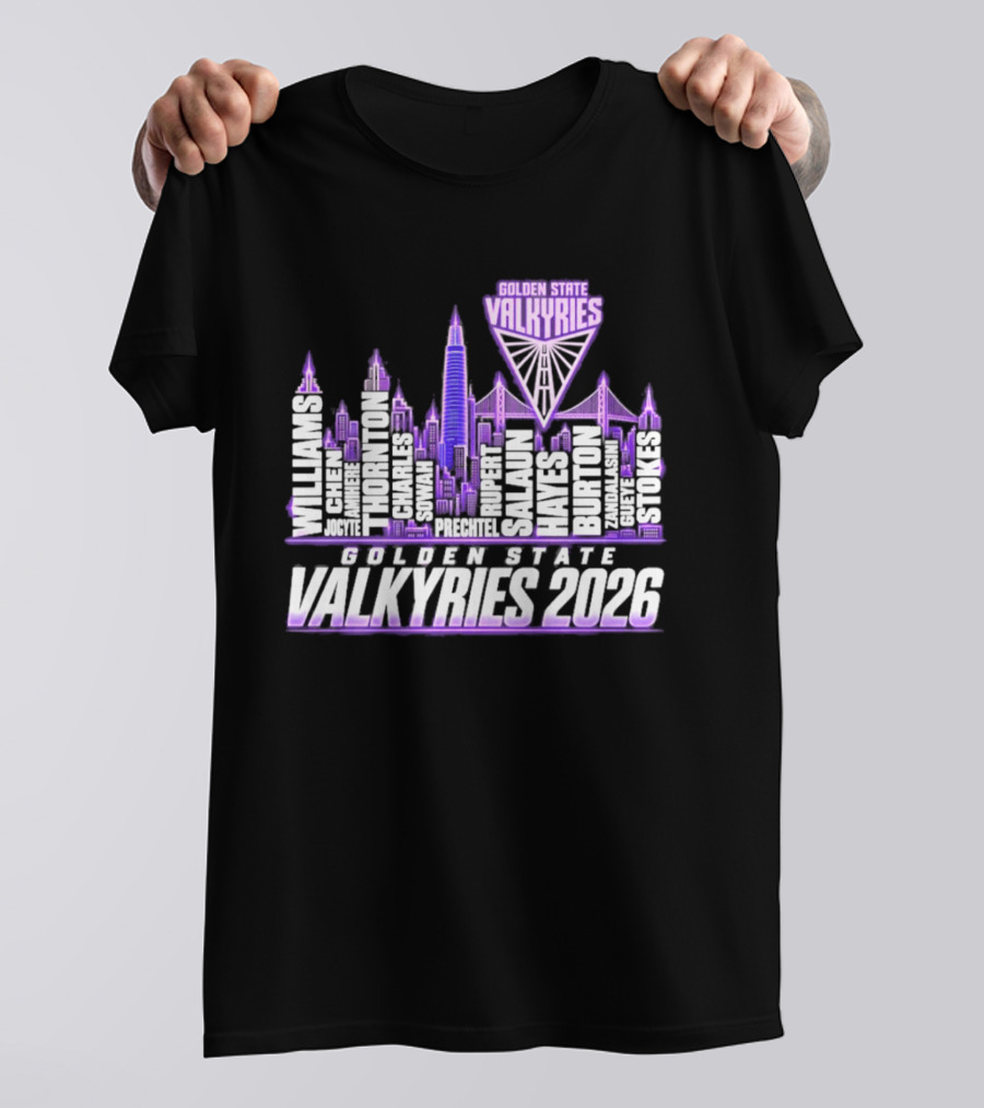 Golden State Valkyries 2026 WNBA City Name Player Skyline Light T-Shirt