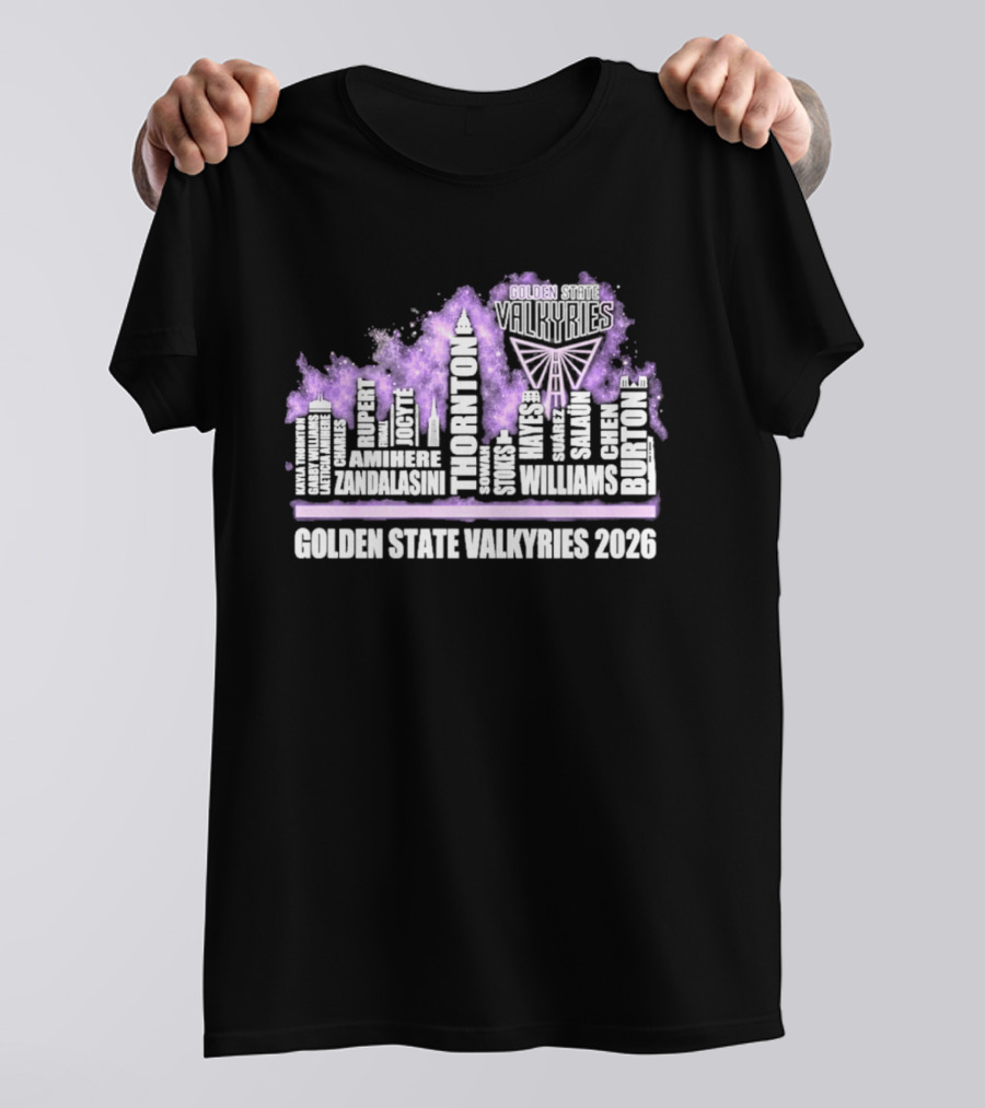 Golden State Valkyries 2026 WNBA Skyline Butterfly T-Shirt